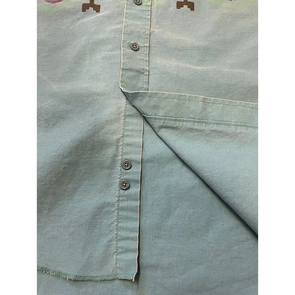 Vintage Wrangler Brushpopper Aztec Western Button Up Mens‎ Size 16-33 Retro - Picture 5 of 11